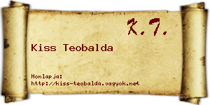 Kiss Teobalda névjegykártya